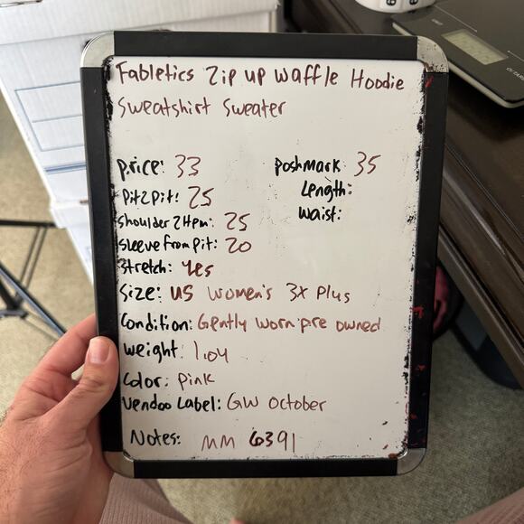 Fabletics Zip up Waffle Hoodie Sweatshirt Sweater US Women's 3X Plus - Picture 9 of 9